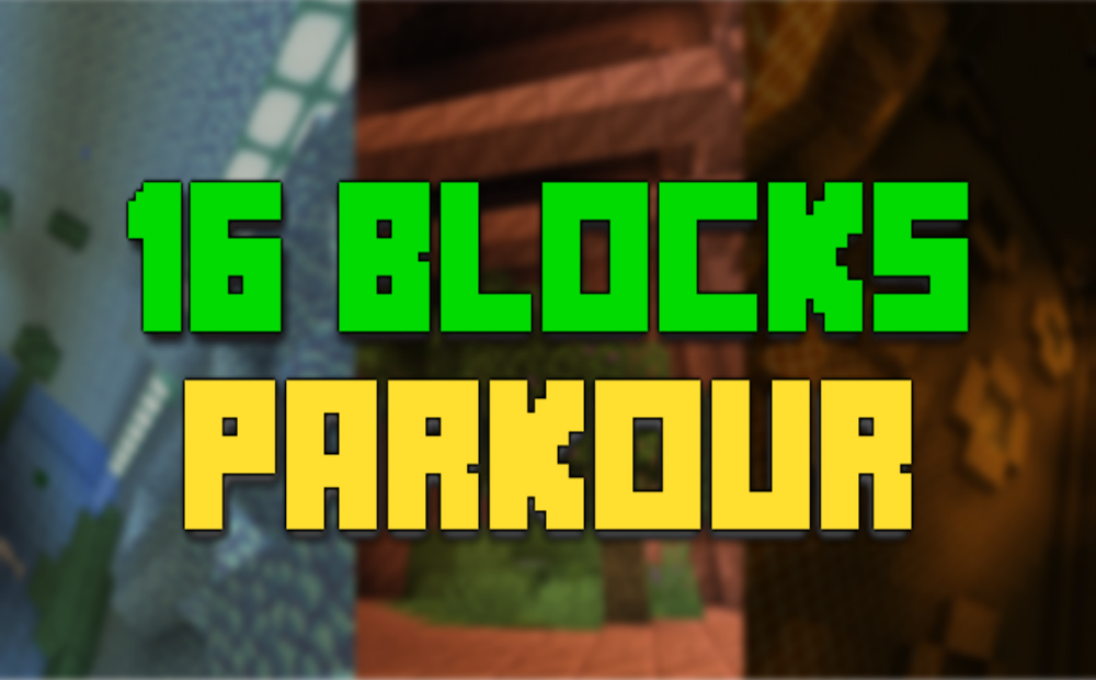 The logo for 16 Blocks Parkour, a Minecraft map for Minecraft 1.17+ by SeriousCraft on MCCreations