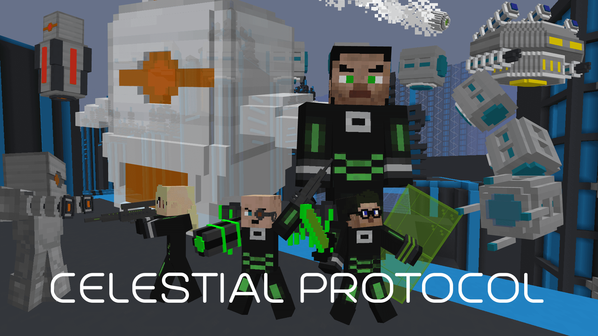 The logo for Celestial Protocol, a Minecraft map for Minecraft 1.19.3 by Cavinator1 on MCCreations