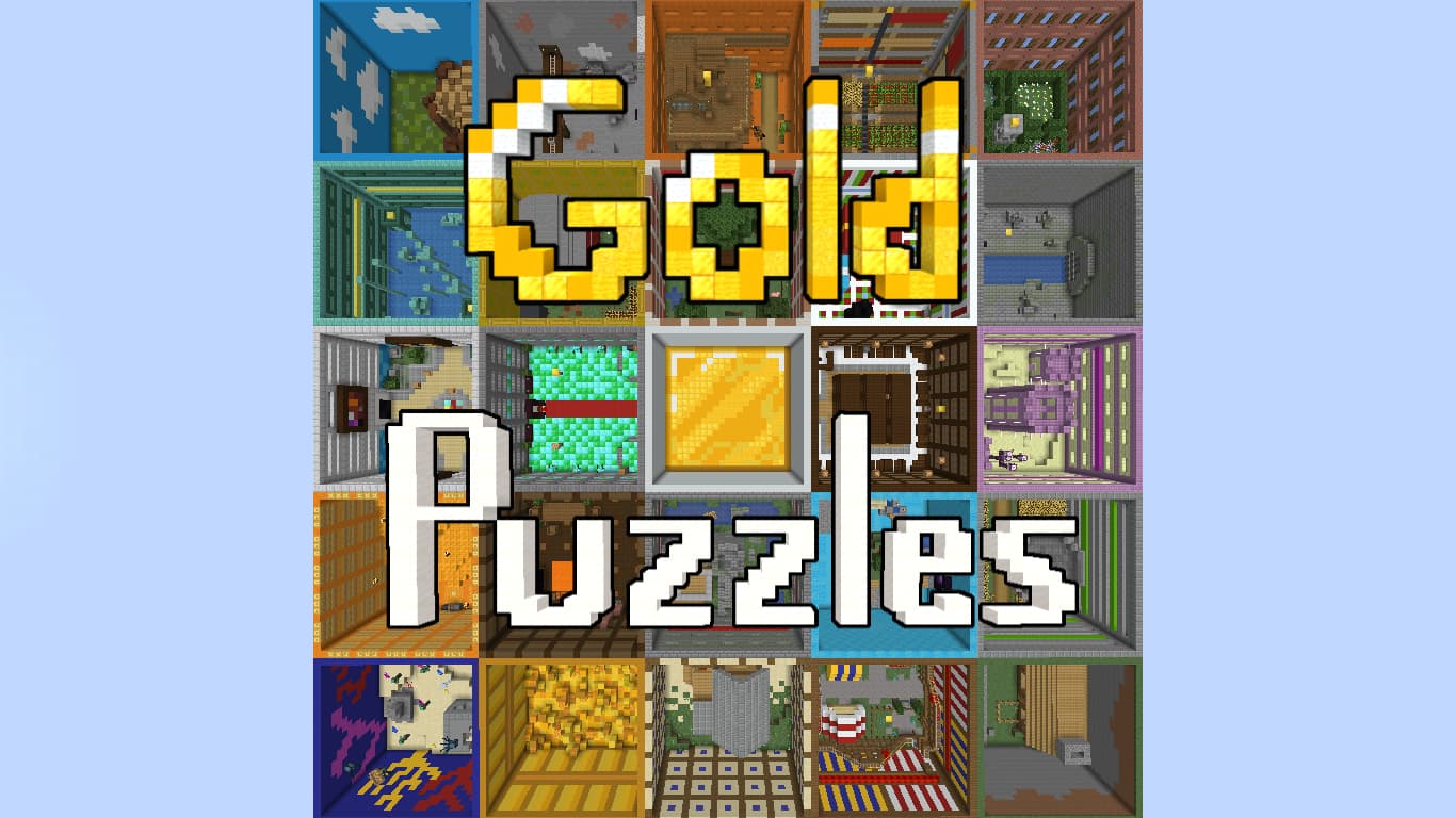 The logo for Gold Puzzles, a Minecraft map for Minecraft 1.15.2 by FatalVortex on MCCreations