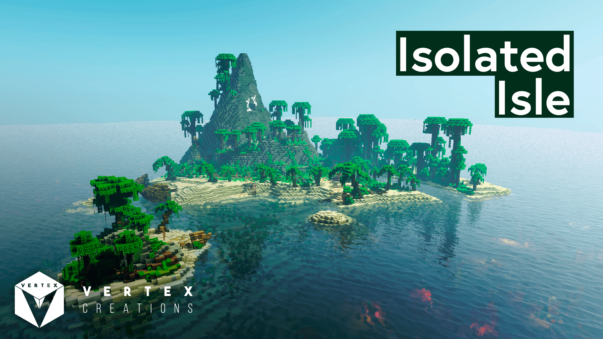 The logo for Isolated Isle, a Minecraft map for Minecraft 1.15.2 by Vertex Creations on MCCreations