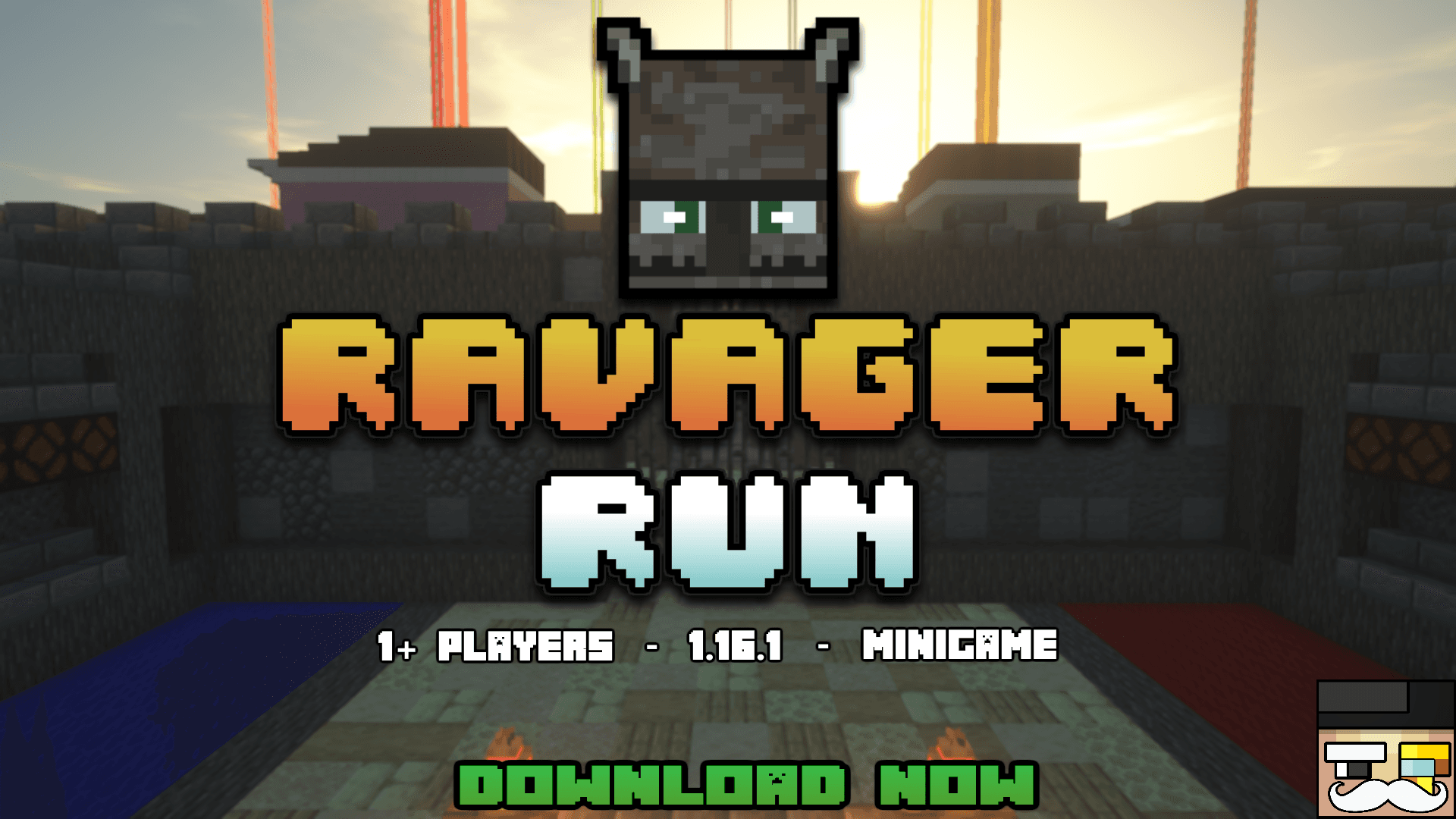 The logo for RAVAGER RUN, a Minecraft map for Minecraft 1.16.1 by WoNeJo on MCCreations