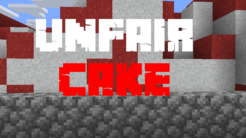 The logo for Unfair Cake, a Minecraft map for Minecraft 1.16.4 by Chubins on MCCreations