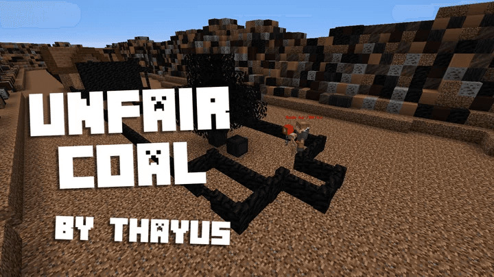 The logo for Unfair Coal, a Minecraft map for Minecraft 1.16.4 by thayus on MCCreations