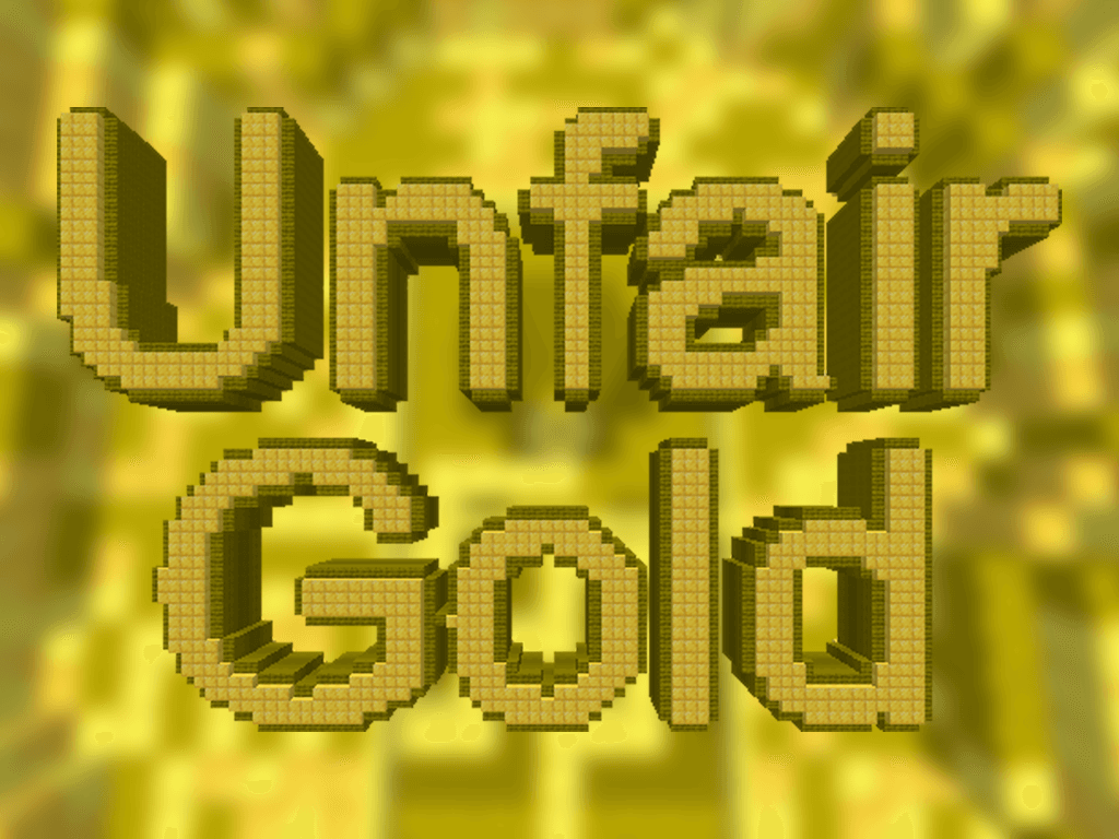 The logo for Unfair Gold, a Minecraft map for Minecraft 1.16.3 by Eternity303 on MCCreations