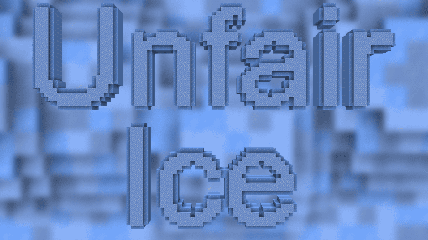 The logo for Unfair Ice, a Minecraft map for Minecraft 1.16.4 by Eternity303 on MCCreations