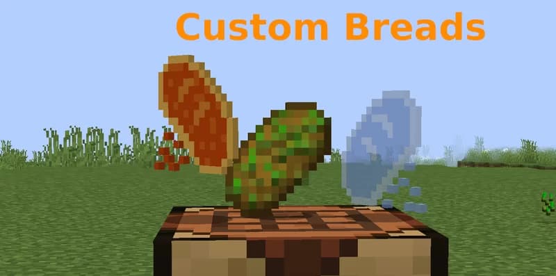 The logo for Minecraft BUT! There Are Custom Breads, a Minecraft datapack for Minecraft 1.16 & 1.19 by Reaper Creations on MCCreations