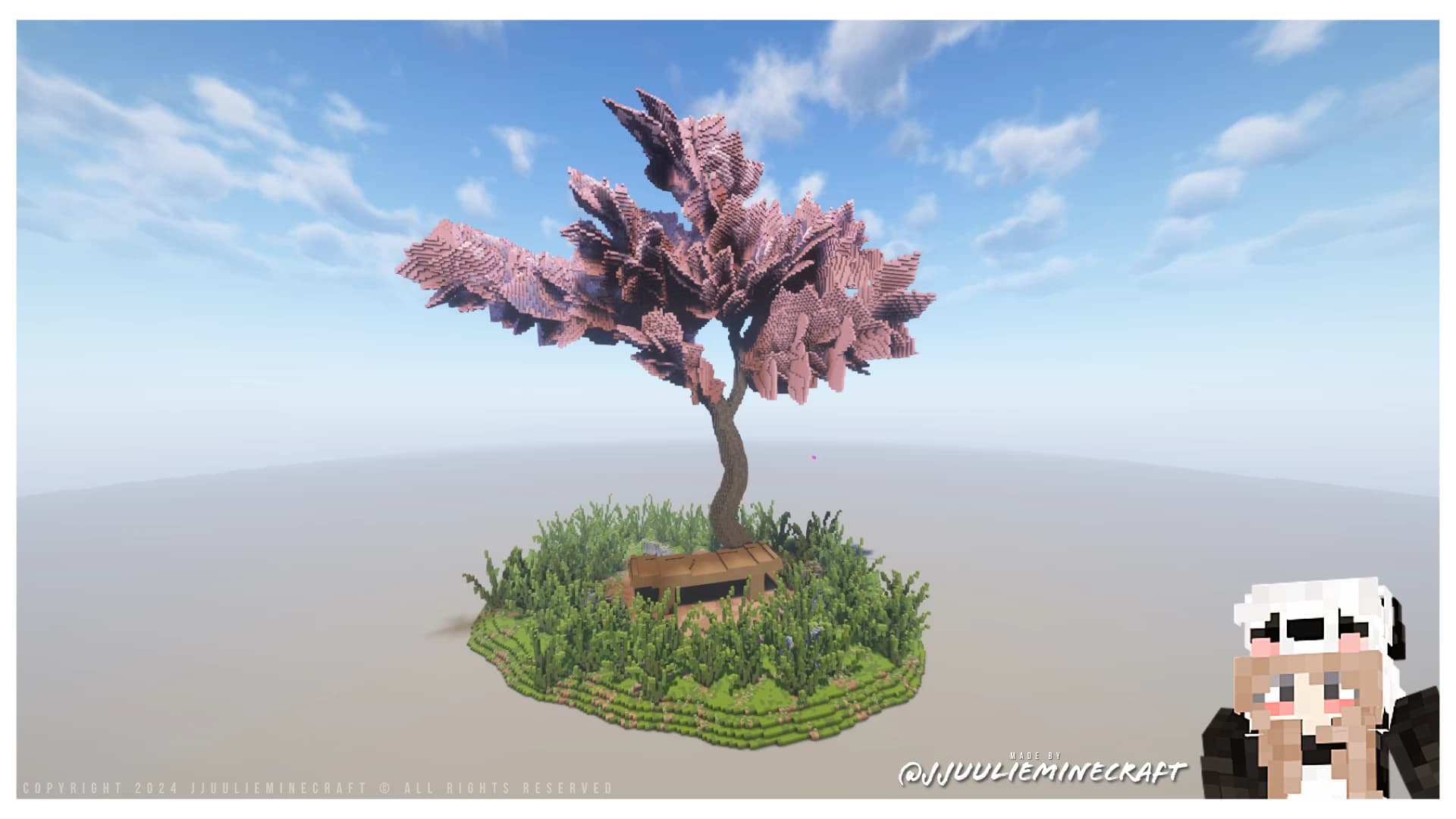 The logo for Sakura Tree, a Minecraft map for Minecraft 1.20+ by JJuulie on MCCreations