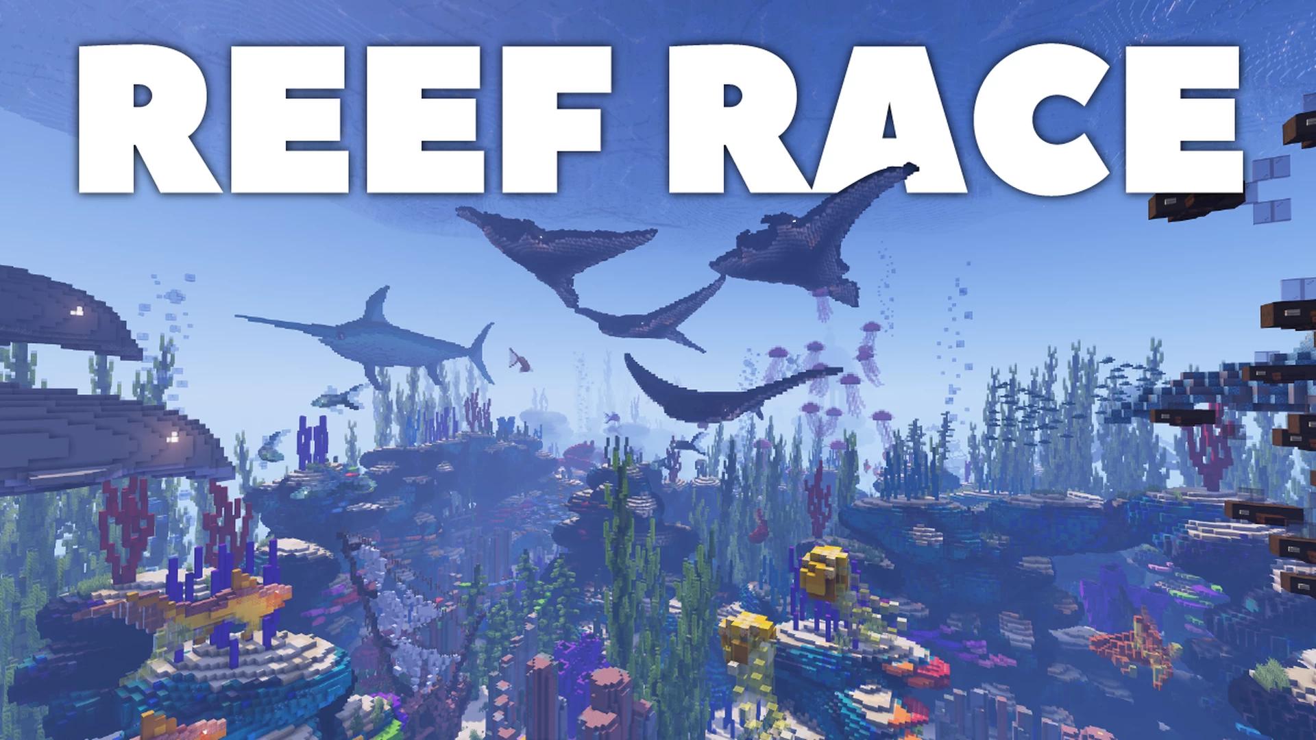 The logo for Reef Race, a Minecraft map for Minecraft 1.21.1 by Supersette on MCCreations