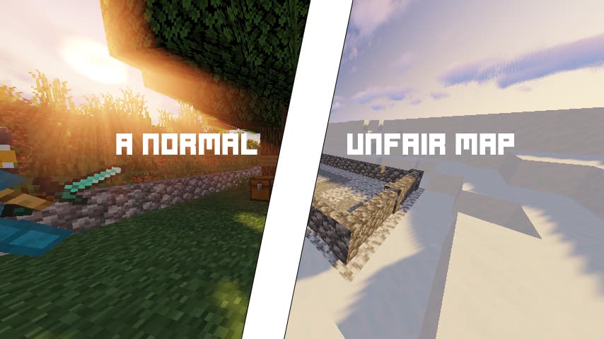 The logo for A Normal Unfair Map, a Minecraft Map