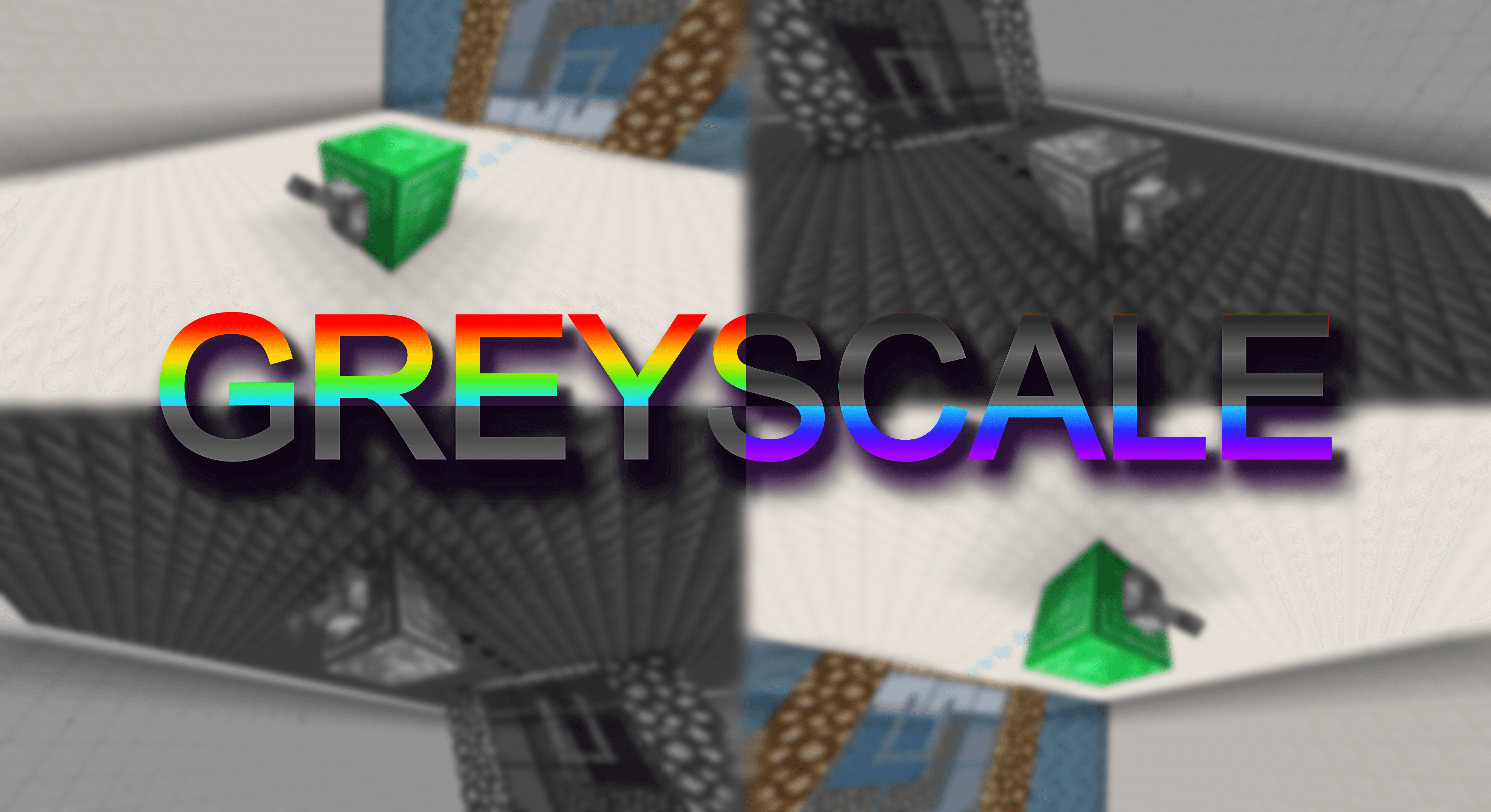 The logo for Greyscale, a Minecraft Map