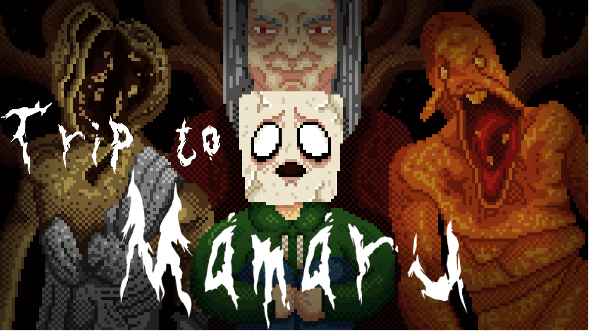 The logo for Trip to Mamaru, a Minecraft Map