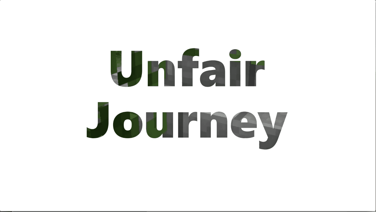 The logo for Unfair Journey, a Minecraft Map