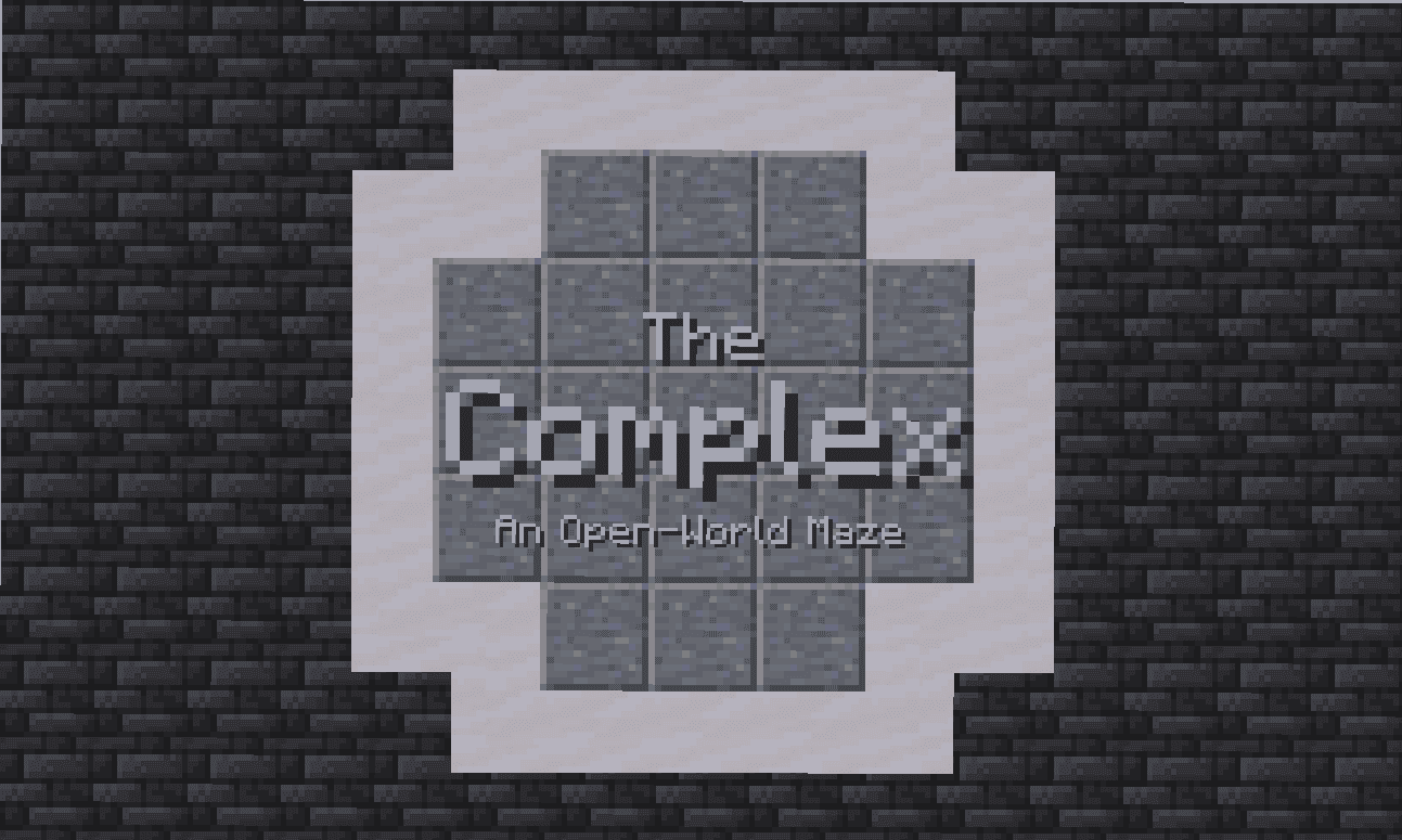 The logo for The Complex: An Open-World Maze, a Minecraft Map
