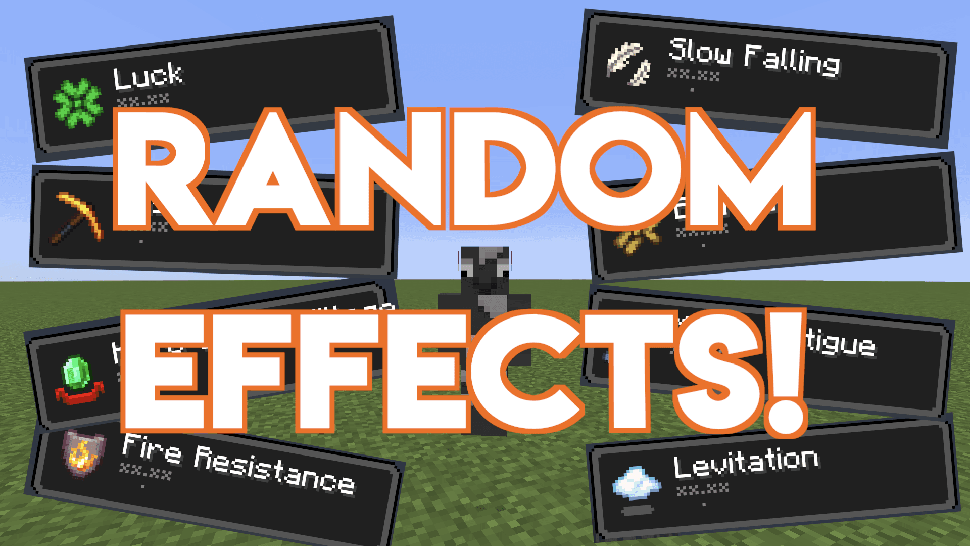 The logo for Random Effects, a Minecraft Data Pack