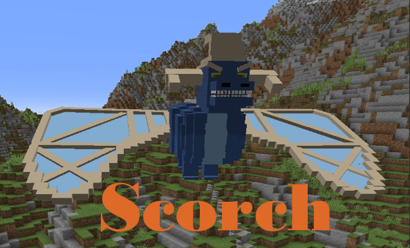 The logo for Scorch - Demo, a Minecraft Map