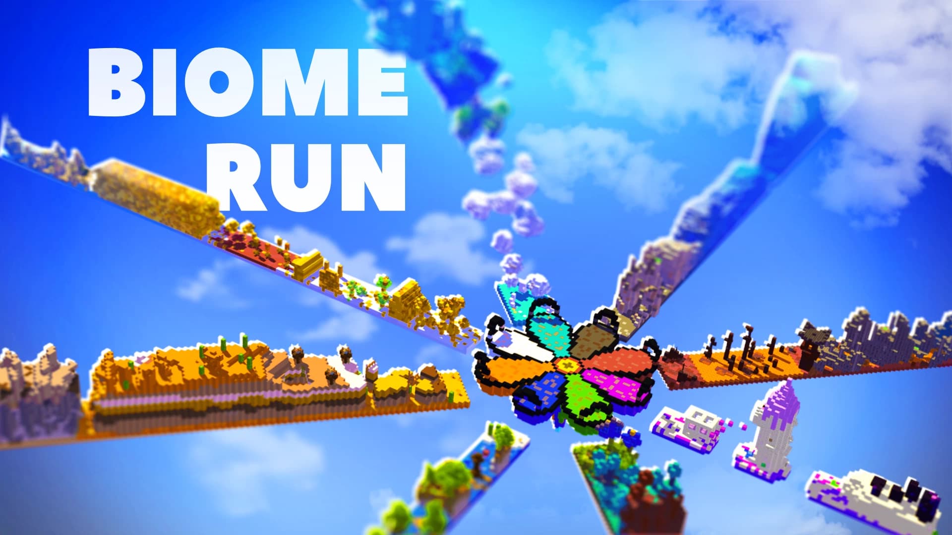 The logo for Biome Run 3, a Minecraft Map