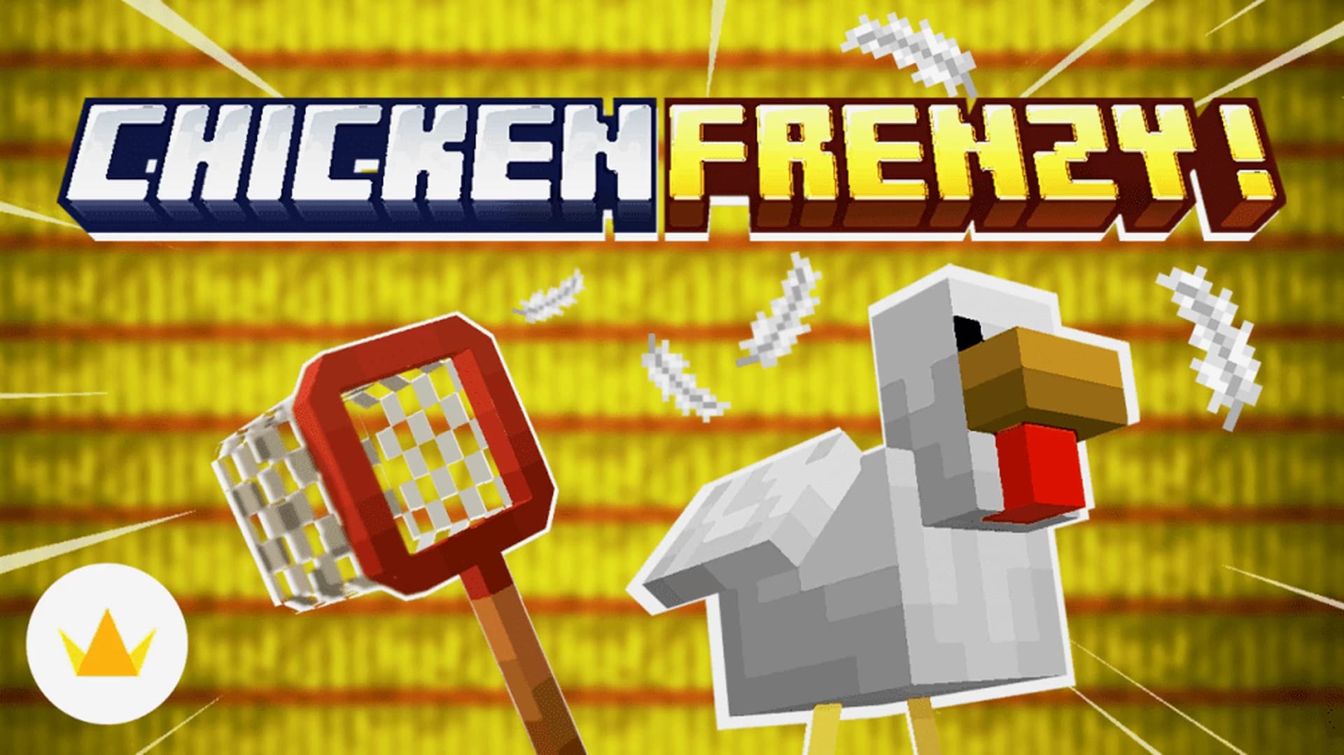 The logo for Chicken Frenzy, a Minecraft Map